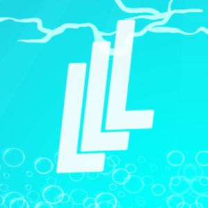 Lowland Music DJ Logo - cyan LL letters